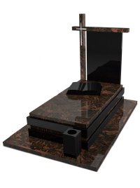 Пам'ятник із сірого граніту для двох поховань львів