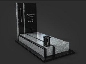 Пам'ятник із сірого граніту для двох поховань львів