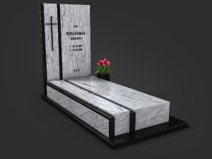 Пам'ятник із сірого граніту для двох поховань львів