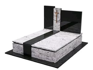 Пам'ятник із сірого граніту для двох поховань львів