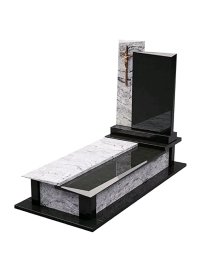 Пам'ятник із сірого граніту для двох поховань львів